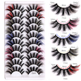 10 Pairs Of Color Mink Hair Fried Multilayer Thick Cross False Eyelashes 8D FLUFFY - V.I.P Digital Presence