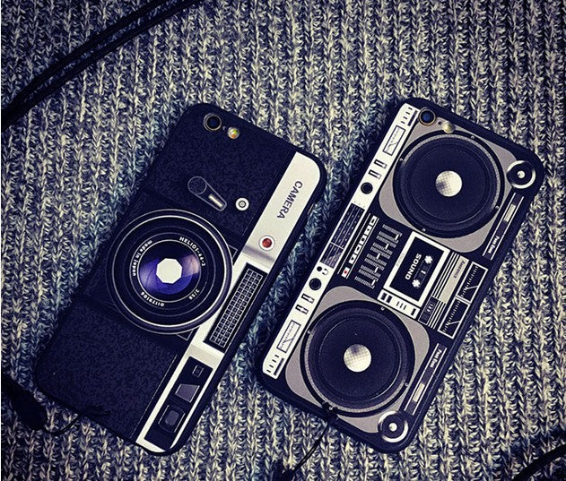 For iPhone 6S 7 7Plus 5 8 8Plus X XS Max SAMSUNG Retro Camera Cassette Tapes Boombox Calculator Keyboard Soft Phone Case Fundas - V.I.P Digital Presence
