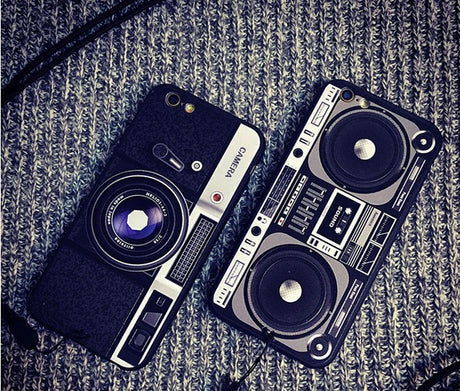 For iPhone 6S 7 7Plus 5 8 8Plus X XS Max SAMSUNG Retro Camera Cassette Tapes Boombox Calculator Keyboard Soft Phone Case Fundas - V.I.P Digital Presence