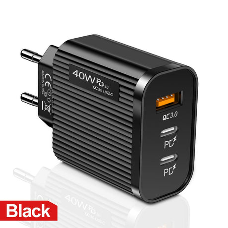 Striped USB+2PD Type-C Mobile Phone Charger Multi Port Travel Charging Head - V.I.P Digital Presence