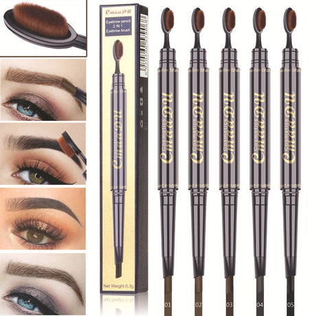 CmaaDu Toothbrush head eyebrow pencil pigment multi functional waterproof double ended eyebrow - V.I.P Digital Presence
