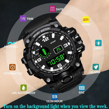 Multi functional outdoor men's electronic watch for male and female students running sports watch - V.I.P Digital Presence