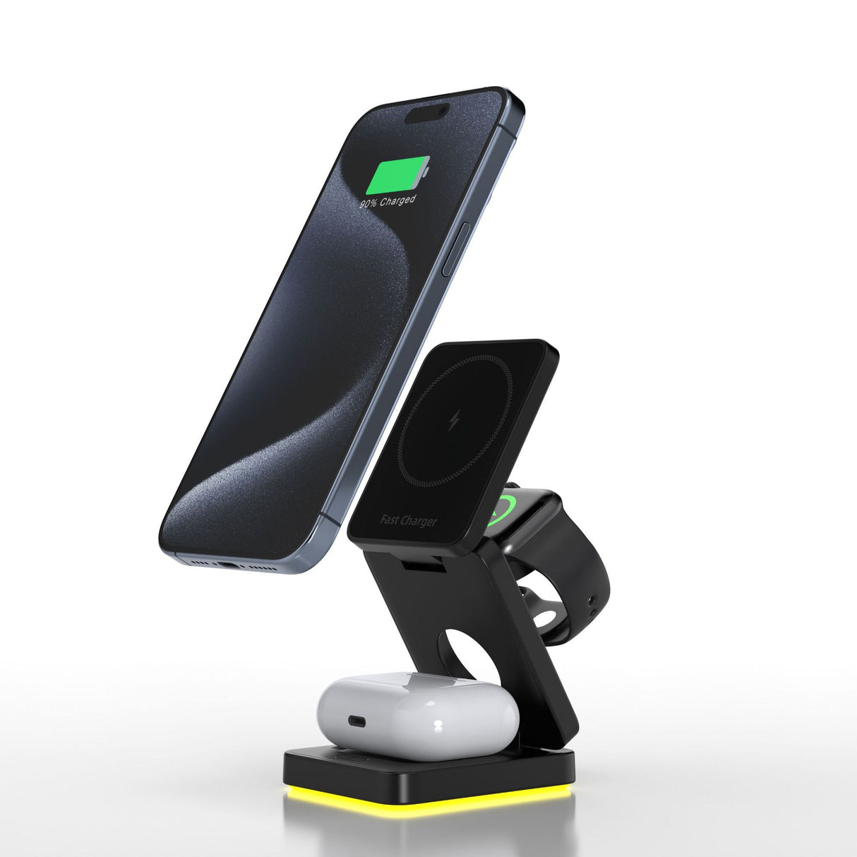 3 in 1 Wireless Charger Magnetic Foldable Charger For iphone charger power Adapter Charging Stand & Holder - V.I.P Digital Presence