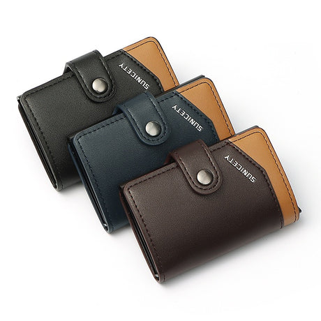 Metal Aluminum Case Automatic Pop-up Card Holder Women PU Card Case RFID Credit Card Case Leather Men's Wallet - V.I.P Digital Presence