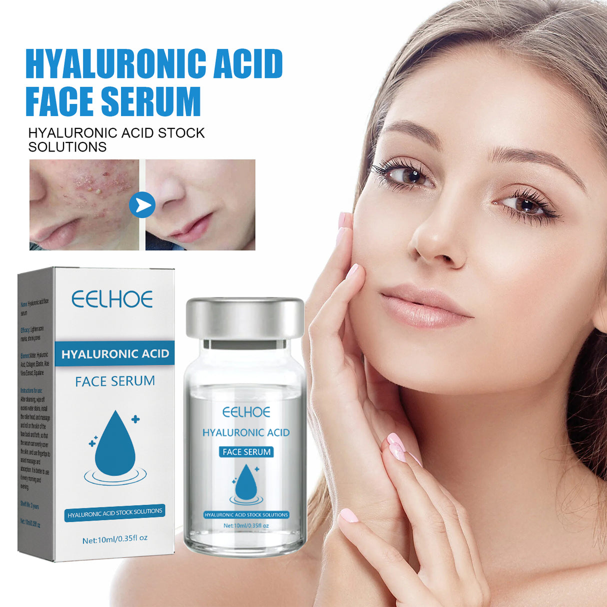 Hyaluronic Acid Face Serum, Moisturizing Repair Lighten Acne Mark Skin Care Whitening Essence - V.I.P Digital Presence