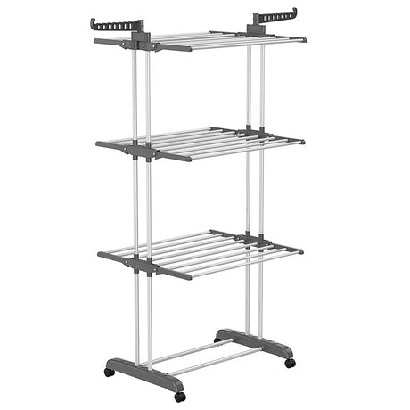 Folding Clothes Rack with Drying and Storage Functions for Bedroom, Ideal for Hanging Coats and Garments - V.I.P Digital Presence