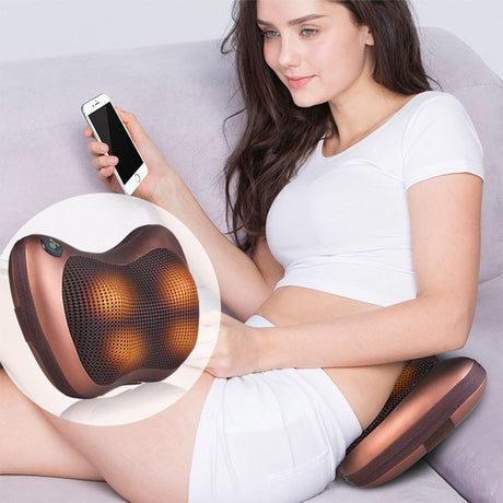 electric massage pillow Infrared Heating Kneading Neck Shoulder Back Car Chair Shiatsu Massager Mat Device - V.I.P Digital Presence