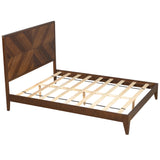 Mid-Century Modern Platform Bed Wood Slat Support with No Box Spring Needed,Queen, Walnut - V.I.P Digital Presence
