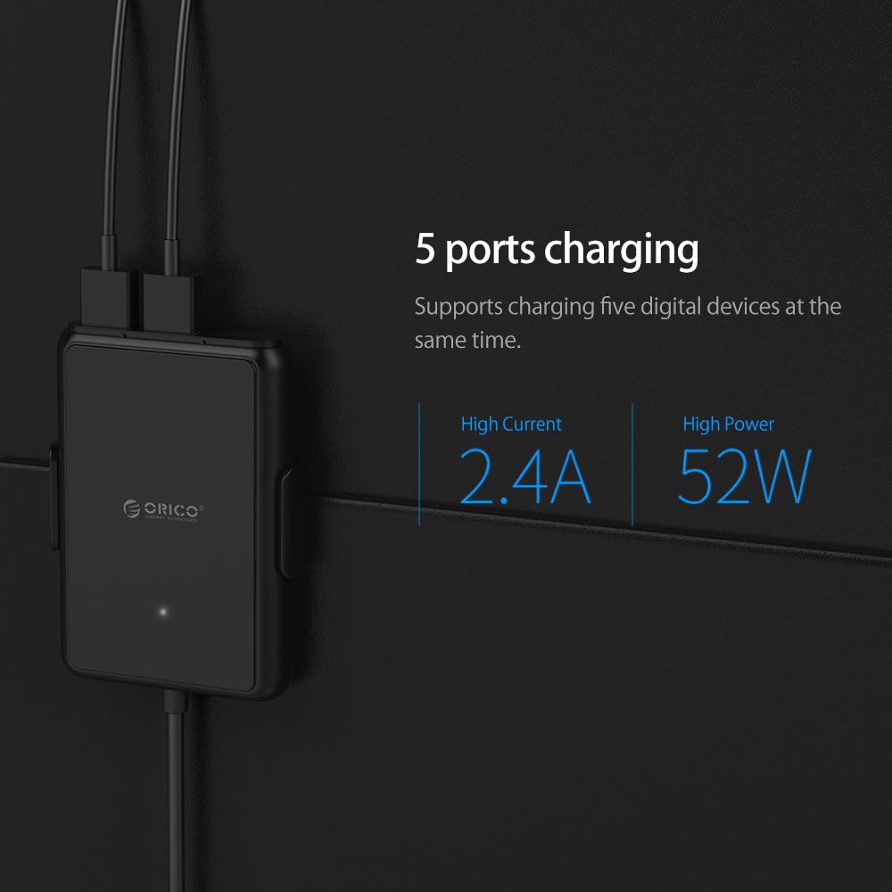ORICO UCP-5P Portable 52W Car Charger with Expander Quick Charge 3.0 Car Charger 5 Porst for Your needs MPV Car - V.I.P Digital Presence