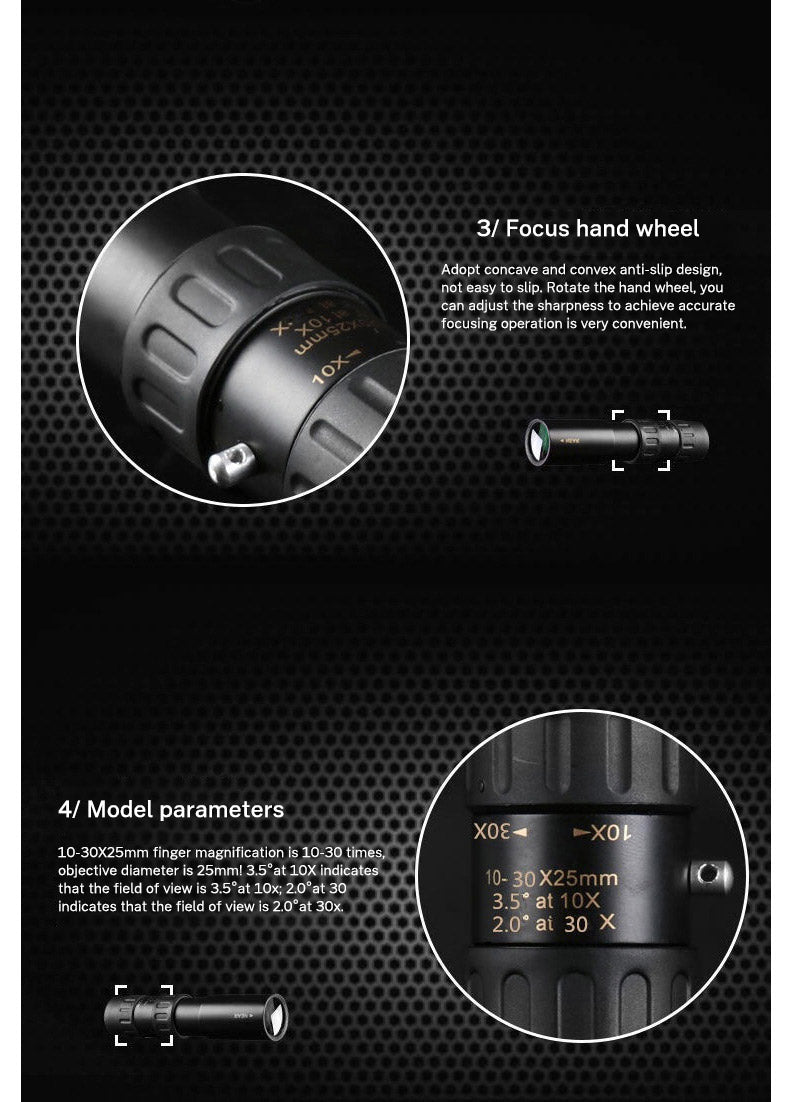 10-30×25 Zoom HD Portable Strong Binoculars Long Range Professional Spyglass Monocular Telescope Low Night Vision for Hunting - V.I.P Digital Presence