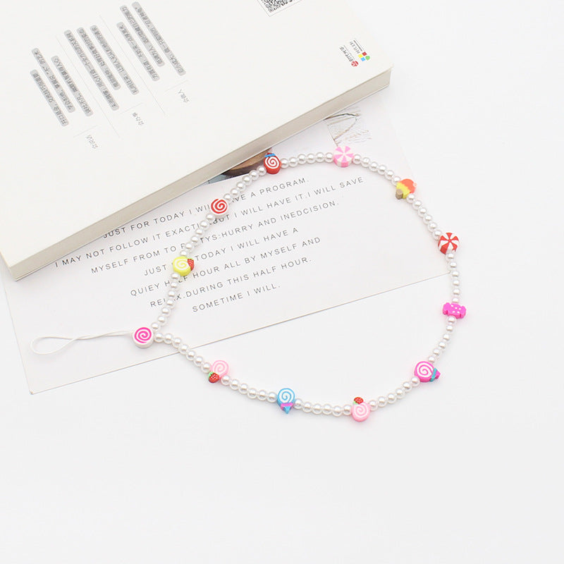 New Mixed Color Soft Pottery Pearl Mixed String Bohemian Simple Style Anti-Drop Function Mobile Phone Chain - V.I.P Digital Presence