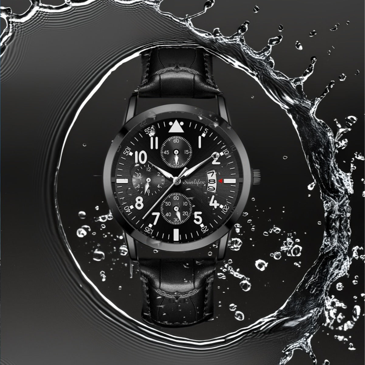 New Men's Watch Student Men's Night Light Waterproof Sports Leather Strap Black Quartz Watch - V.I.P Digital Presence