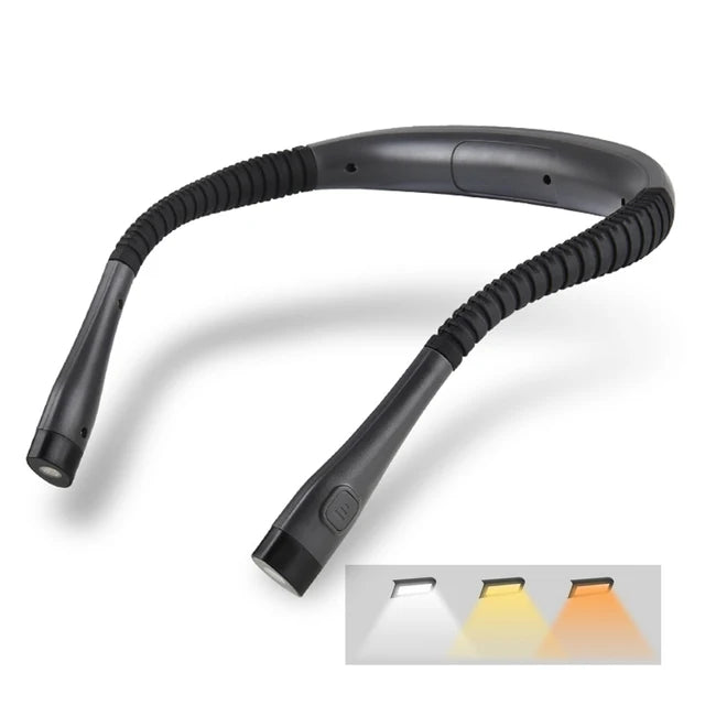 Neck Reading Light Book Lights Reading in Bed Bendable Long Lasting Portable USB Rechargeable Novelty Flexible LED Book Lighting - V.I.P Digital Presence