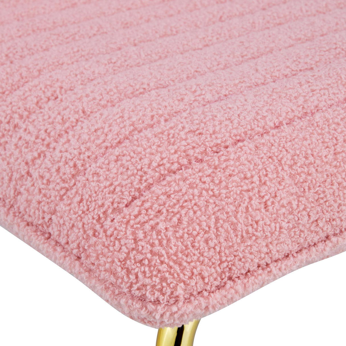 Modern minimalist pink plush fabric single person sofa chair with golden metal legs