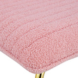Modern minimalist pink plush fabric single person sofa chair with golden metal legs