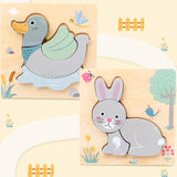 Wooden New Cartoon Animal Stereoscopic Plane Puzzle for Early Childhood Education Cognitive Puzzle Puzzle Toy - V.I.P Digital Presence