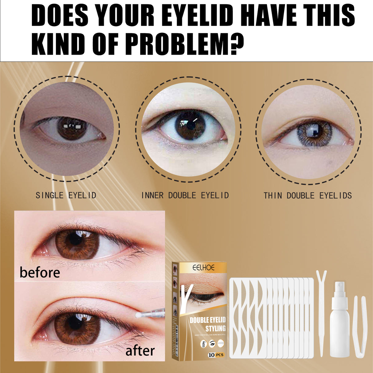 Double Eyelid Styling, Eyelet Lace Mesh Invisible Glue-Free Breathable Super Stick Long Lasting Clip Set - V.I.P Digital Presence