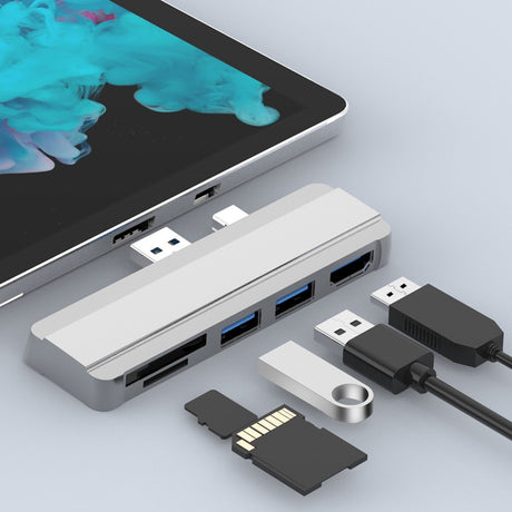 Suitable for Surface Pro 4/5/6 docking station USB to HDMI same screen card reader expansion hub - V.I.P Digital Presence