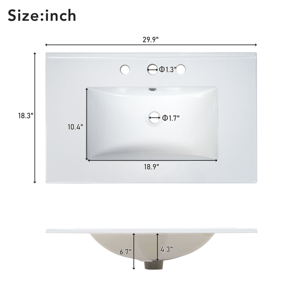30-Inch Bathroom Vanity with Ceramic Sink Combination, Ample Storage - Features 1 Pullout and Multifunctional Shelf Dividers - V.I.P Digital Presence