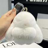 Cute Rex Rabbit Fur Doll Bunny Car Keychain Pendant Mini Bag Plush Dead Ornament Rabbit - V.I.P Digital Presence