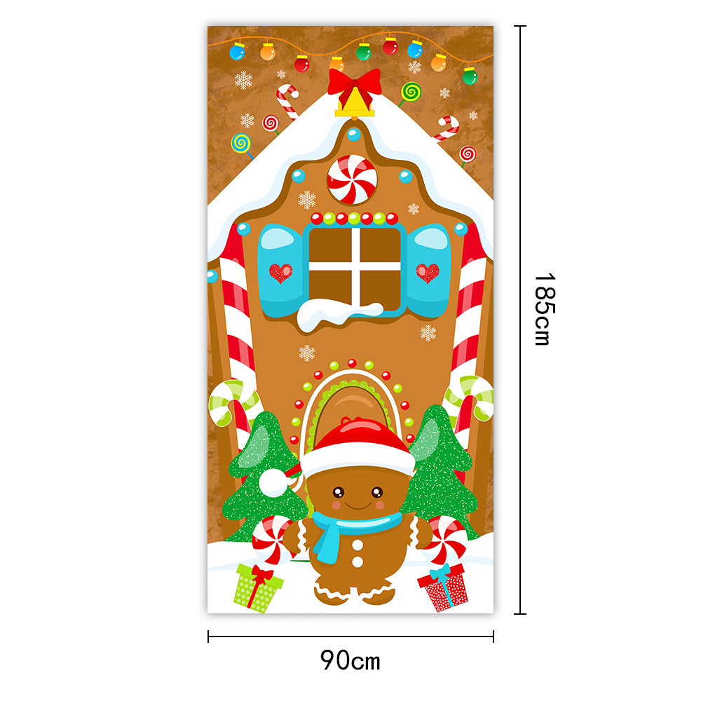New Christmas Door Curtains, Flags, Outdoor Photography, Santa Claus and Puppies, Background Decoration, Hanging Cloth - V.I.P Digital Presence