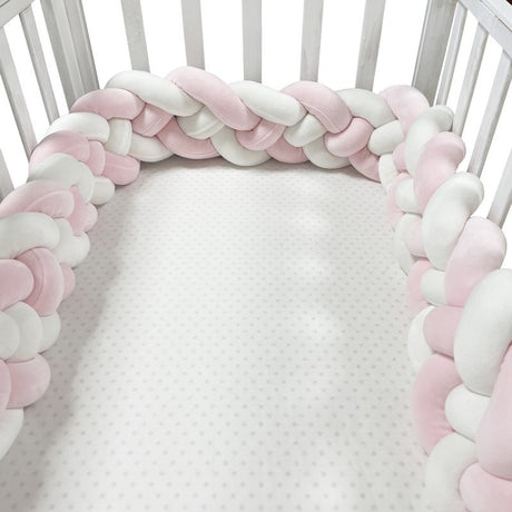 Woven baby bed surround anti-collision strip four strand Fried Dough Twists braid wrapped around the bed surround ins baby child - V.I.P Digital Presence