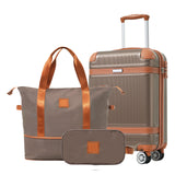 Hardshell Luggage Sets 3 Piece Carry-on Suitcase Double Spinner Wheels with TSA Lock for Men Women, Coppery (20in) - V.I.P Digital Presence