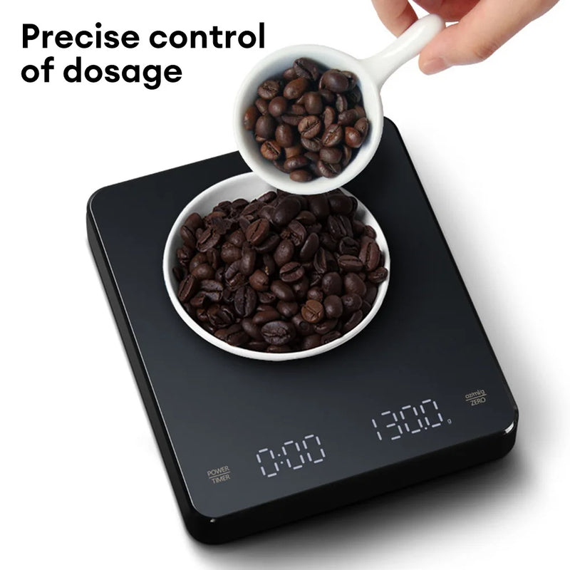 Digital Coffee Scale with Timer LED Screen Espresso USB 3kg Max.Weighing 0.1g High Precision Measures in Oz/ml/g Kitchen Scale - V.I.P Digital Presence
