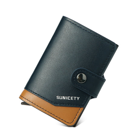 Metal Aluminum Case Automatic Pop-up Card Holder Women PU Card Case RFID Credit Card Case Leather Men's Wallet - V.I.P Digital Presence