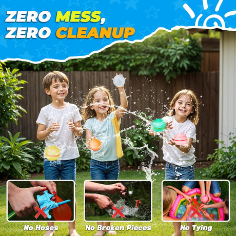 12 PCS Reusable Water Balloons, Refillable Magnetic Water Balls for Outdoor Games, Self Sealing Water Splash Bomb Quick Fill for - V.I.P Digital Presence