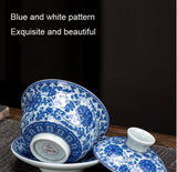 Ceramic set, three talents, covered bowl, old clay, retro kung fu tea set, tea bowl, underglaze tiger cup, Jingdezhen - V.I.P Digital Presence