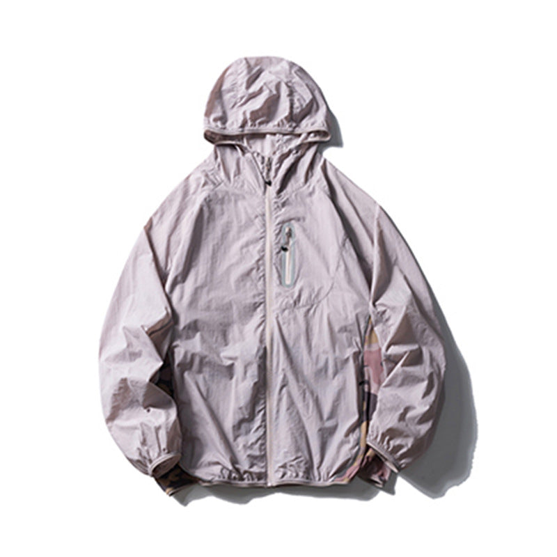 Camouflage Spliced Thin Hooded Sun Protection Clothing Men's Outdoor Sports Reflective Design Casual Jacket Trendy - V.I.P Digital Presence
