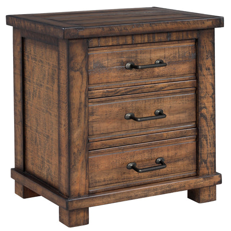 Rustic Three Drawer Reclaimed Solid Wood Framhouse Nightstand - V.I.P Digital Presence