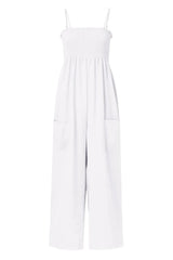 Smocked Spaghetti Strap Wide Leg Jumpsuit - V.I.P Digital Presence