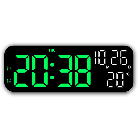 Digital Alarm Clock with Temp, Date, Week. Night Mode. Voice - controlled. 12/24H LED - V.I.P Digital Presence