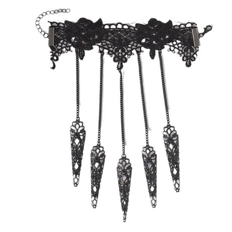 Sweet Cool Style Black Diamond Set Tassel Bracelet Halloween Lace Alloy Finger Bracelet for Women - V.I.P Digital Presence