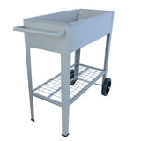 Aveyas mobile metal elevated garden bed cart, with legs, elevated flowerpot box with wheels (gray) - V.I.P Digital Presence