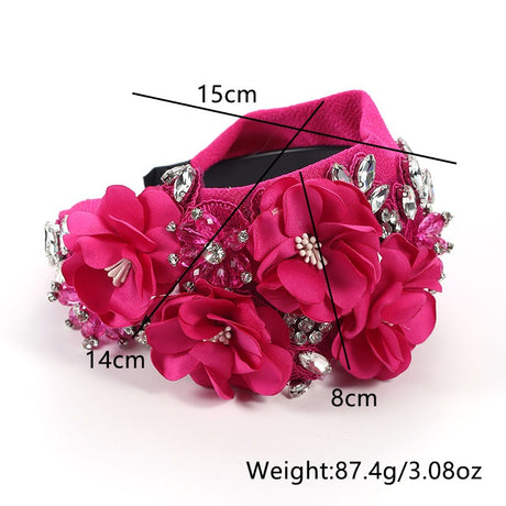 Handmade fabric three-dimensional flower embroidery headband - V.I.P Digital Presence