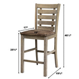 Set of 2 Dining Counter Height Chairs Modern Farmhouse Rustic Look Distressed Design Ladderback Solid Wood - V.I.P Digital Presence