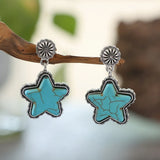 Artificial Turquoise Alloy Star Earrings - V.I.P Digital Presence