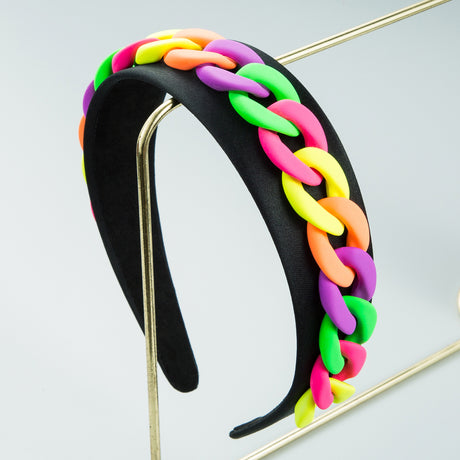 Headband New Fashion Personality Pastoral Style Female Wide-Brimmed Color Chain Decoration Macaron Color Headband - V.I.P Digital Presence