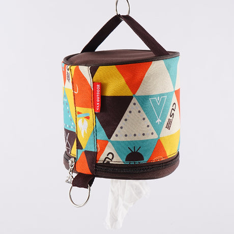 Outdoor camping folding ethnic style paper box storage bag car roll paper tissue box small cloth bag storage bag - V.I.P Digital Presence