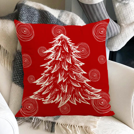 Christmas hat pillowcase linen Christmas tree letter print pillowcase holiday - V.I.P Digital Presence
