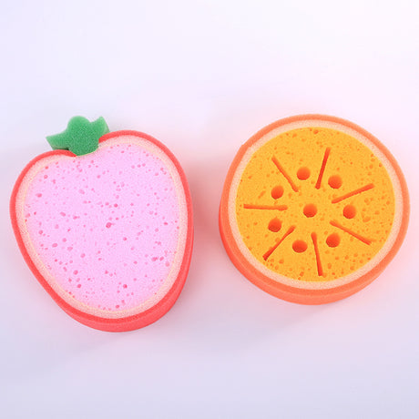 Fruit Sponge Dish Washing Brush Non-Stick Oil Kitchen Compressed Sponge Wipe Printing Household Brush Bowl Bath Absorbent Cotton - V.I.P Digital Presence