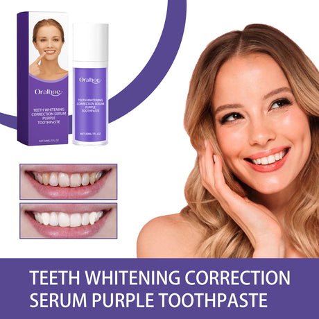 Teeth Whitening Correction Serum Purple Toothpaste, Clean Tooth Stains Brightening White Mild Gingival Care Breath Fresh And Deodorizing - V.I.P Digital Presence