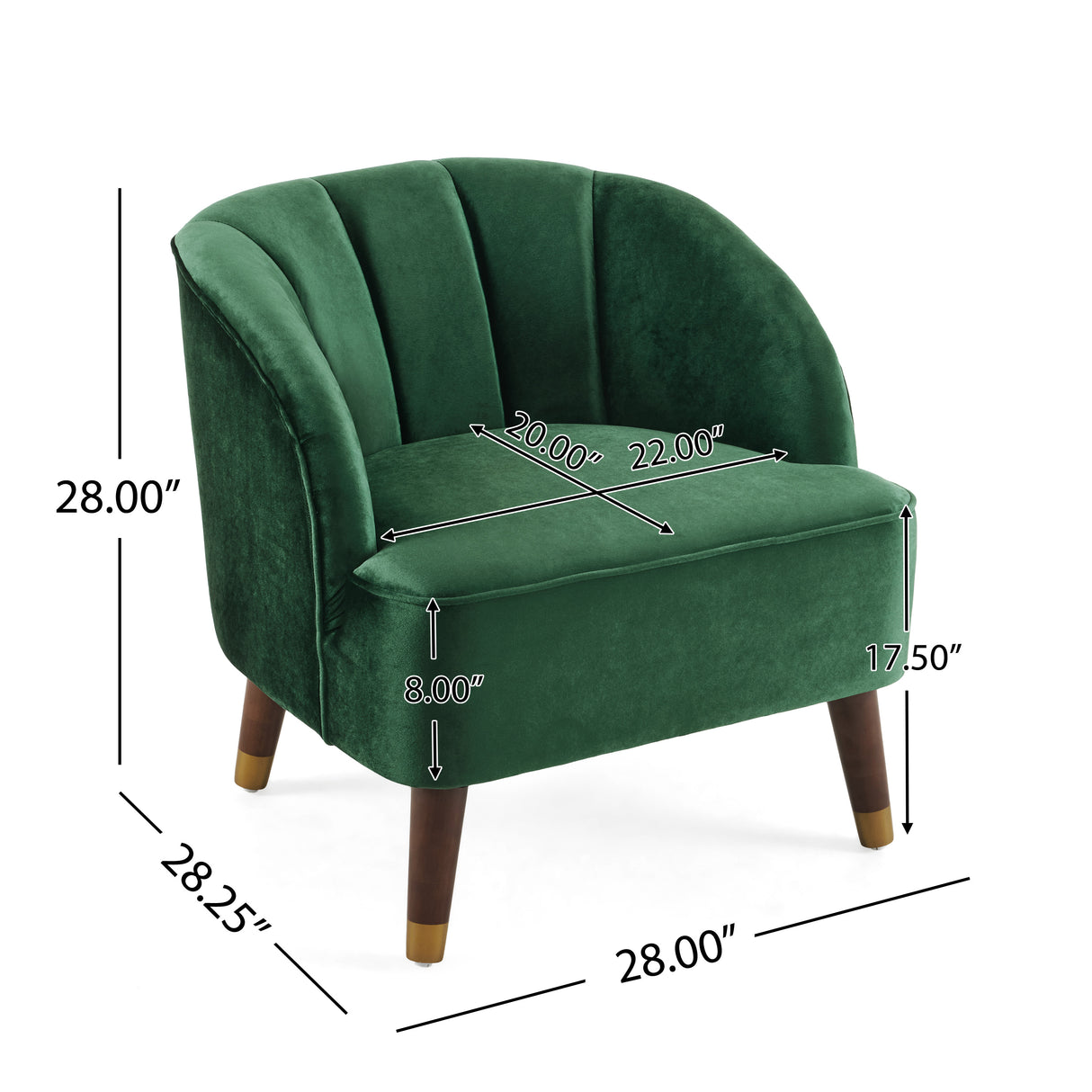 Upholstered Barrel Accent Chair With Wooden Legs - V.I.P Digital Presence