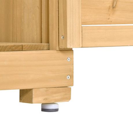 Wooden Garden Shed 3-tier Patio Storage Cabinet Outdoor Organizer Wooden Lockers with  Wood (Natural Wood Color -Shutter Design) - V.I.P Digital Presence