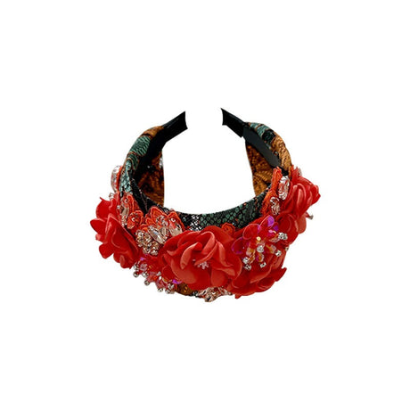 Handmade fabric flower fashion inlaid water drill bit hoop - V.I.P Digital Presence