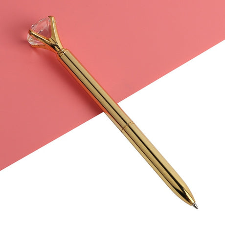 21Color Kawaii Ballpoint Pen Big Gem Metal Ball Pen With Large Diamond Blue And Black Magical Pen Fashion School Office Supplies - V.I.P Digital Presence