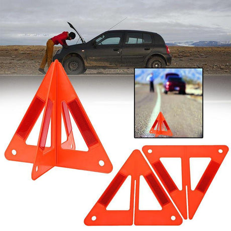2Pcs Foldable Car Warning Triangle Safety Stop Breakdown Sign Board Emergency Reflective Flash Reflector - V.I.P Digital Presence